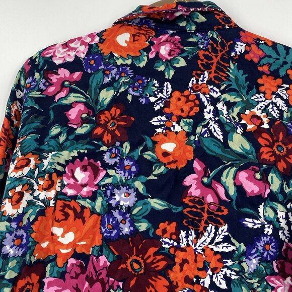 Anthropologie Floreat Size Small Silky Sleep Floral Top Colorful Satin Viscose - Picture 13 of 13